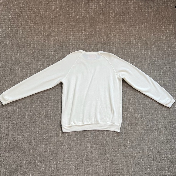 Daily Disco Embroidered Collar “Eat More Tacos” Cream Crewneck Sweatshirt Large - Picture 6 of 6